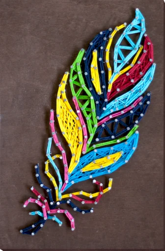 Набір стрінг-арт "Різнобарвна пір'їнка" 