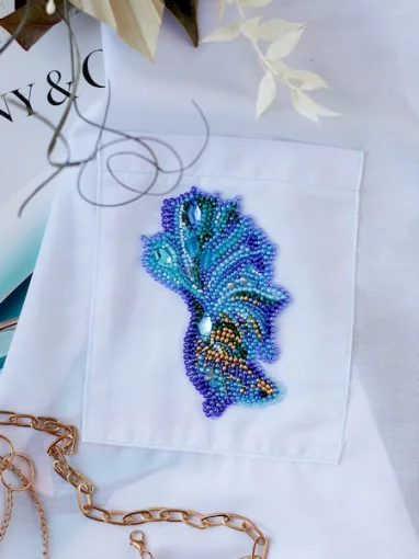 Набір для створення прикраси &quot;Синє золото-2&quot;  (нашивка на одяг)