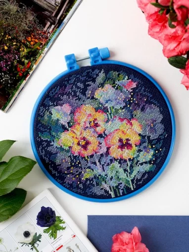 Набір для вишивки хрестиком &quot;Акварельна віола&quot; 