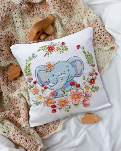 Набір для вишивки хрестиком наволочки &quot;Слоненя&quot; 