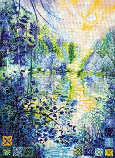 Набір для вишивки хрестиком &quot;Світанок над річкою&quot; 