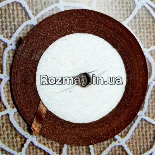 Стрічка атласна коричнева