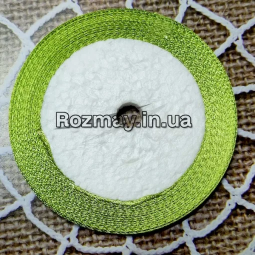 Стрічка атласна салатова
