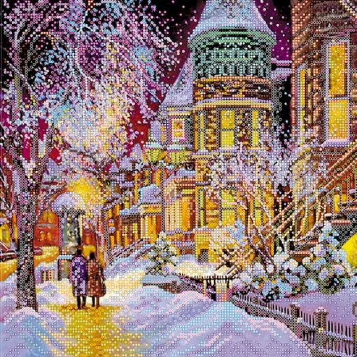 Схема під вишивку бісером &quot;Зима в місті&quot; 