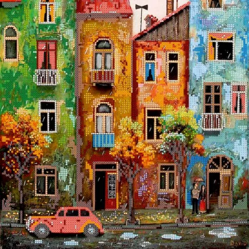 Схема під вишивку бісером "Кольорове містечко" 