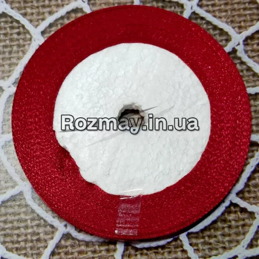 Стрічка атласна бордова