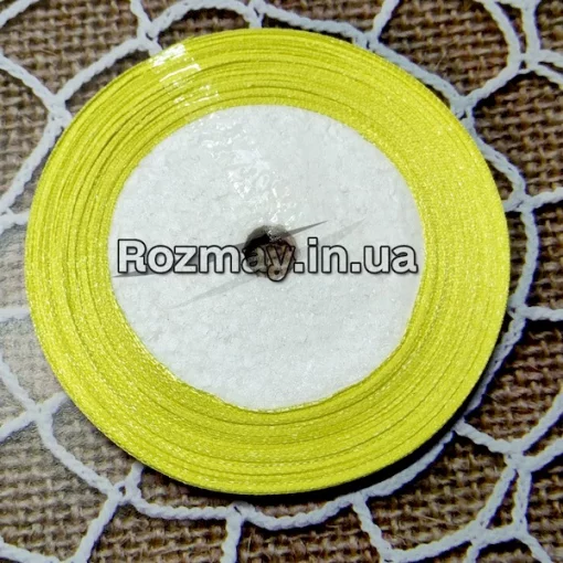 Стрічка атласна блідо-жовта