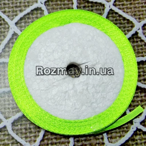 Стрічка атласна дуже яскраво-зелена