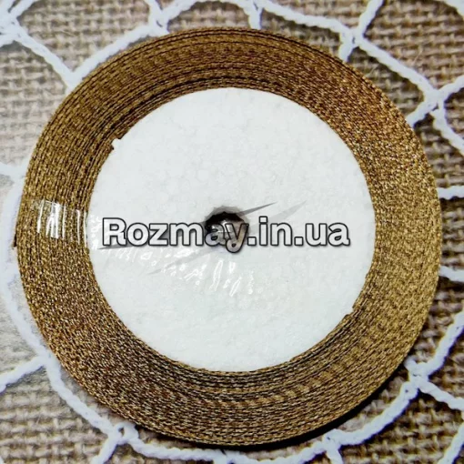 Стрічка атласна темно-бежева 
