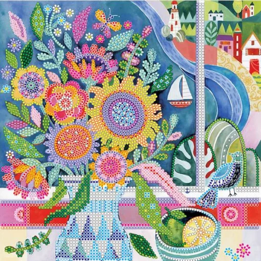 Схема під вишивку бісером &quot;Квіти біля моря&quot; 