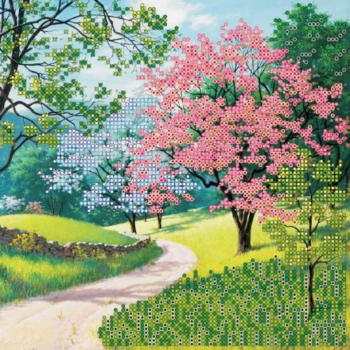 Схема під вишивку бісером "Квітучий парк" 