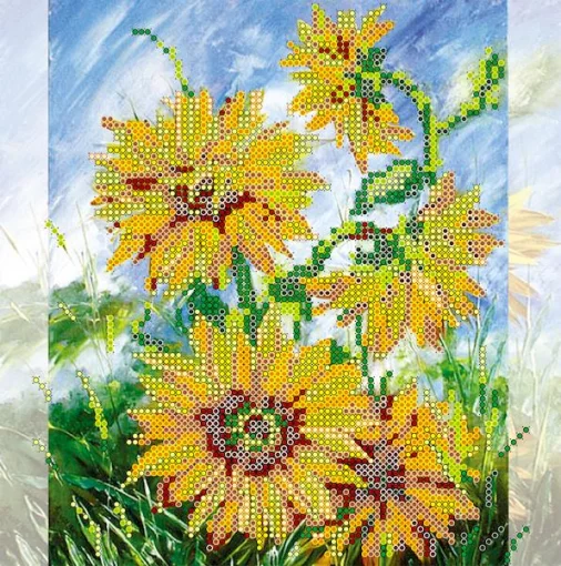 Схема під вишивку бісером &quot;Сонячні квіти&quot; 