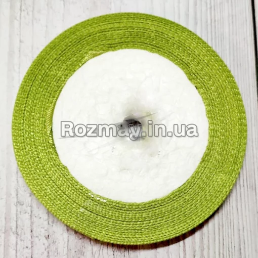 Стрічка атласна оливкова