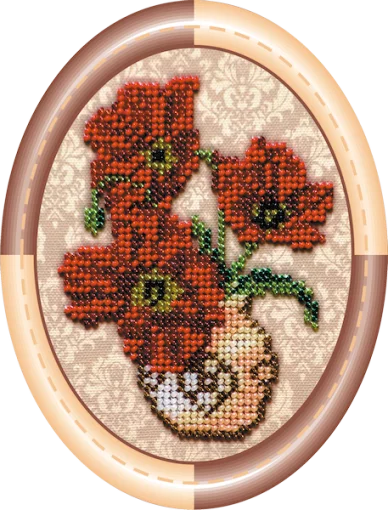 Набір для вишивки бісером "Ваза з маками" 