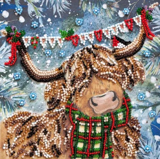 Набір для вишивки бісером "Різдв'яний бичок" 