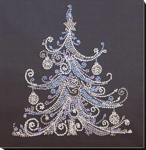 Набір для вишивки бісером "Ялинка срібло" 