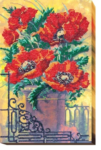 Набір для вишивки МІКРОбісером &quot;Вінтажні маки&quot;