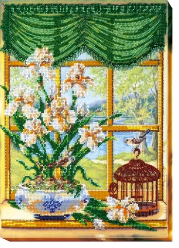 Набір для вишивки бісером "За віконом весна"