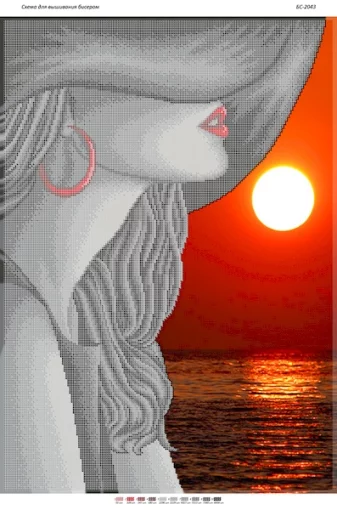 Дівчина в капелюсі на червоному заході 