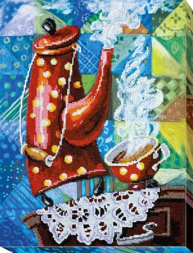 Набір для вишивки бісером "Сервіз в горошок" 