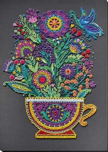 Набір для вишивки бісером "Чашка з щастям" 