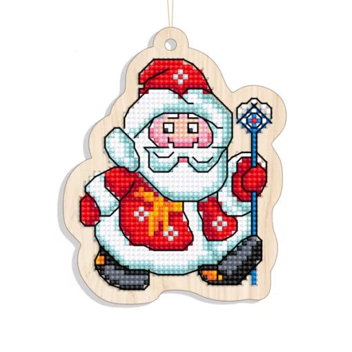 Новорічна іграшка підвіс на ялинку – Дід Мороз поспішає FNGi-014