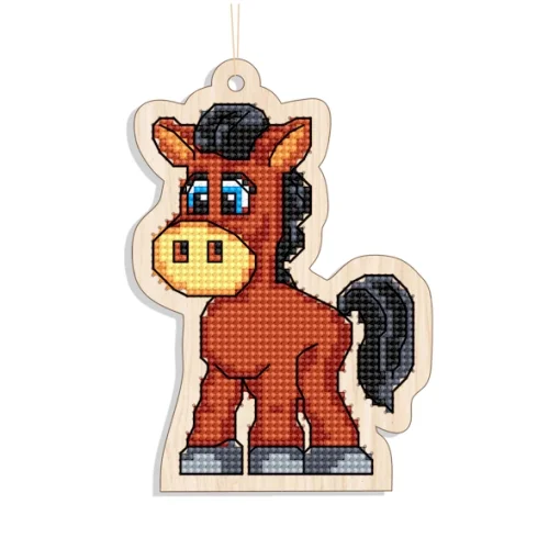 Новорічна іграшка підвіс на ялинку &ndash; Кінь FNGi-022