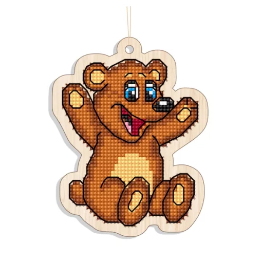 Новорічна іграшка підвіс на ялинку – Веселий ведмедик FNGi-025