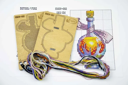 Набір для вишивки ниткою ТМ Embroidery Craft Магнит “Вогонь” KMIN-002