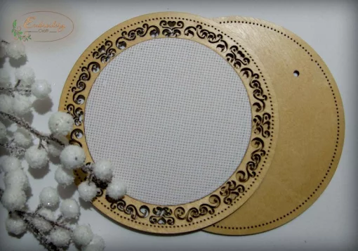 Рамка кругла з натягнутою канвою 16*16/12*12 ТМ Embroidery Craft RKd-008