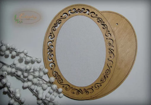 Рамка овальна з натягнутою канвою 24*31/23*16 ТМ Embroidery Craft ROd-001
