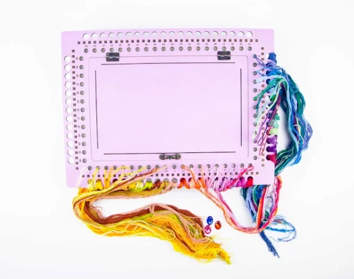 Органайзер-парковка з отворами для намотки ниток Тканина ТМ Embroidery Craft Органайзер під процес 35х26х6 66 отворів лаванда OG-079