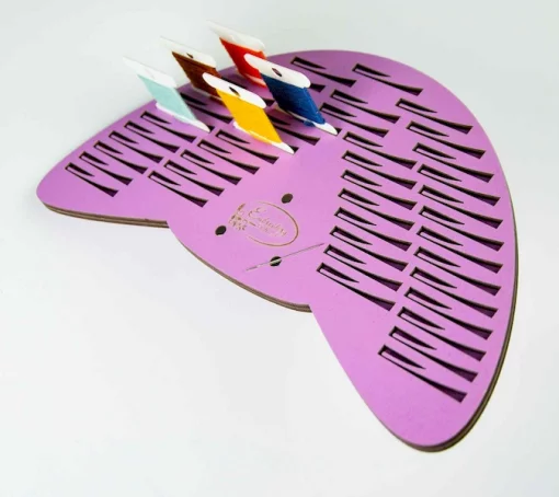 Підставка для бобін (шпуль) ТМ Embroidery Craft з магнітом для голок 45 прорізів. Прорізи з фіксатором 24*13 лаванда PB-002l