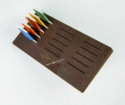 Підставка для бобін (шпуль) ТМ Embroidery Craft з магнітом для голок 15 прорізів 18*8 венге PB-009v