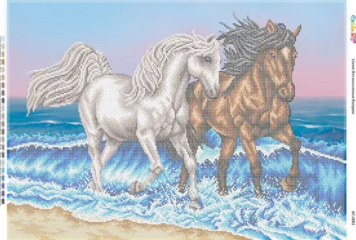 Коні біля моря 