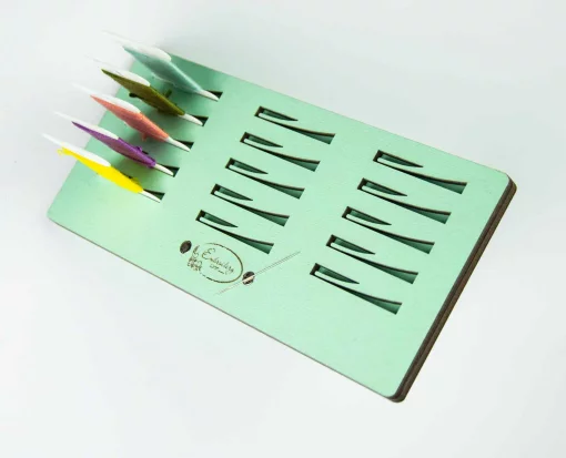 Підставка для бобін (шпуль) ТМ Embroidery Craft з магнітом для голок 15 прорізів. Прорізи з фіксатором 18*8 бірюзовий PB-010b