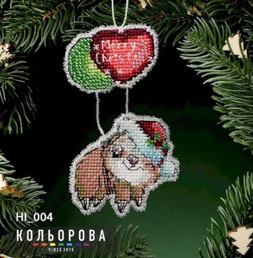 Новорічна іграшка на пластиковій основі НІ_004 &quot;Неочікуваний подарунок&quot;