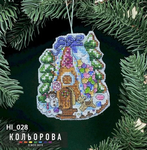 Новорічна іграшка на пластиковій основі НІ_028 "Солодке свято"