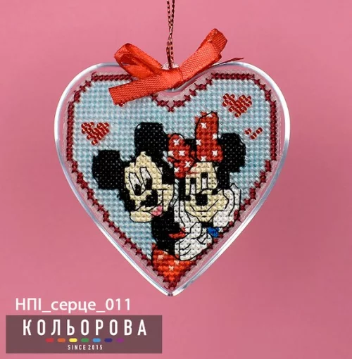 Набір пластикова іграшка НПІ_серце_011 "Закохані Мінні та Міккі"