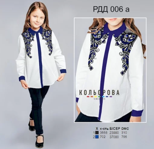 Сорочка комбінована для дівчинки (5-10 років) РДД-006А