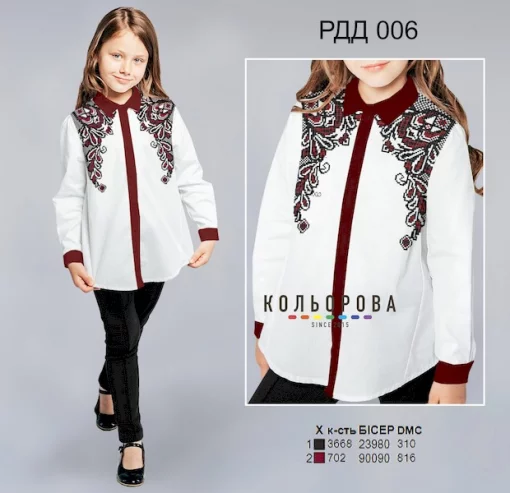 Сорочка комбінована для дівчинки (5-10 років) РДД-006